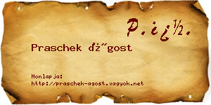 Praschek Ágost névjegykártya